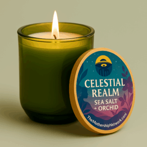 Celestial Realm Sea Salt & Orchid Scented Soy Candle — 14oz Engraved Jar