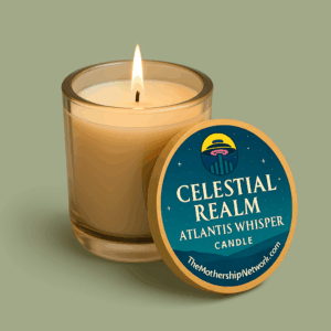 Celestial Realm 14oz Scented Soy Candle — "Atlantis Whisper" Engraved Jar