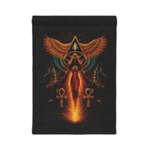 Egyptian Goddess Woven Wall Tapestry — Isis-Inspired Ankh & Wings Decor