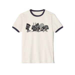 Vintage Black Deities Line Art T-Shirt