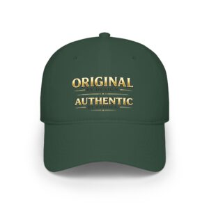 Original Authentic Low Profile Baseball Cap – Vintage Gold Embroidered Logo