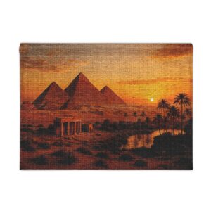 Egyptian Pyramids Sunset Woven Wall Tapestry — Desert Oasis Home Decor