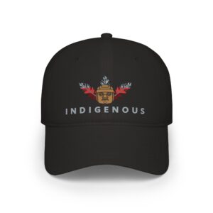Red Indigenous Feather Logo Baseball Cap
