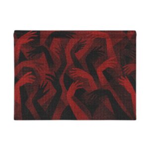 Woven Wall Tapestry — Red Dancing Hands Abstract Boho Wall Art
