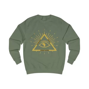 All-Seeing Triangle Sweatshirt — Golden Eye Pyramid Graphic Crewneck