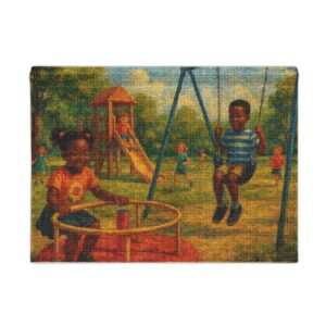 Playground Kids Wall Tapestry — Vintage Park Scene Nursery Decor