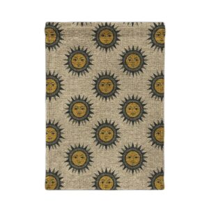 Sun Pattern Woven Wall Tapestry – Boho Sunface Home Decor