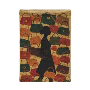 Vintage Handbag Pattern Woven Wall Tapestry — Chic Shopper Silhouette Décor