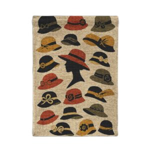 Vintage Hat Pattern Woven Wall Tapestry — Retro Millinery Decor for Living Room & Bedroom