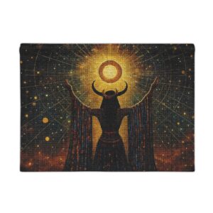 Egyptian Goddess Sun Tapestry — Mystical Celestial Wall Hanging