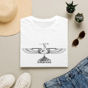Nahesi Wings T-Shirt — Ancient Egyptian Black Symbol Graphic Tee
