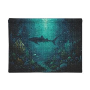 Woven Wall Tapestry — Underwater Shark Reef Scene