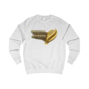 Authentic By Design Sweatshirt - Gold Feather 'Original & Authentic' Crewneck