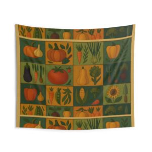Harvest Vegetable Garden Wall Tapestry