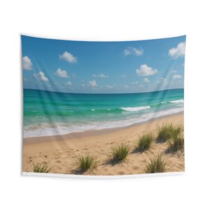 Beach Sunrise Wall Tapestry — Tropical Ocean Scenery Décor