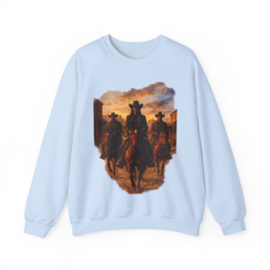 Western Riders Crewneck Sweatshirt – Three Riders Sunset Print