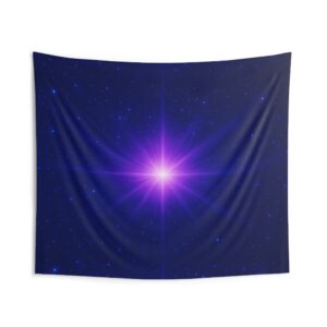 Cosmic Starburst Tapestry — Purple Star Galaxy Wall Hanging