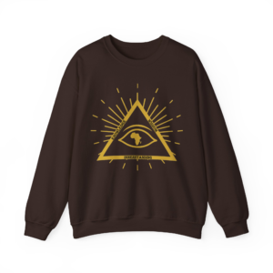 All-Seeing KWI Crewneck Sweatshirt — Golden Triangle Eye Graphic