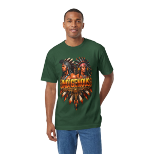 Indigenous Man Tee — Feather Headdress Graphic Shirt