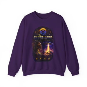 The Mothership Network Crewneck Sweatshirt — Retro Sci‑Fi UFO Graphic