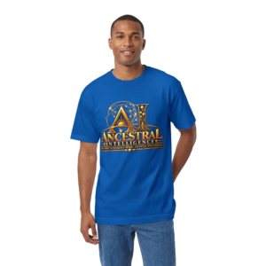 AI Ancestral Intelligence Tee — Gold Tribal Crest Graphic T‑Shirt
