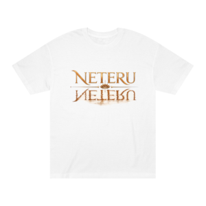 Neteru Gold Mirror Logo Tee — Egyptian-Inspired Graphic T-Shirt