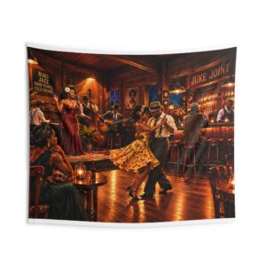 Vintage Jazz Club Wall Tapestry — Retro Juke Joint Dance Scene