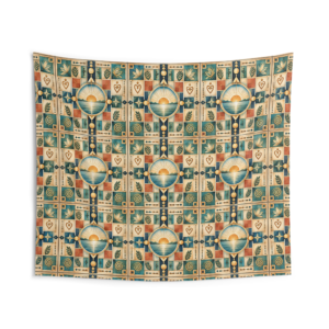 Geometric Boho Wall Tapestry — Sunrise Motif Home Decor